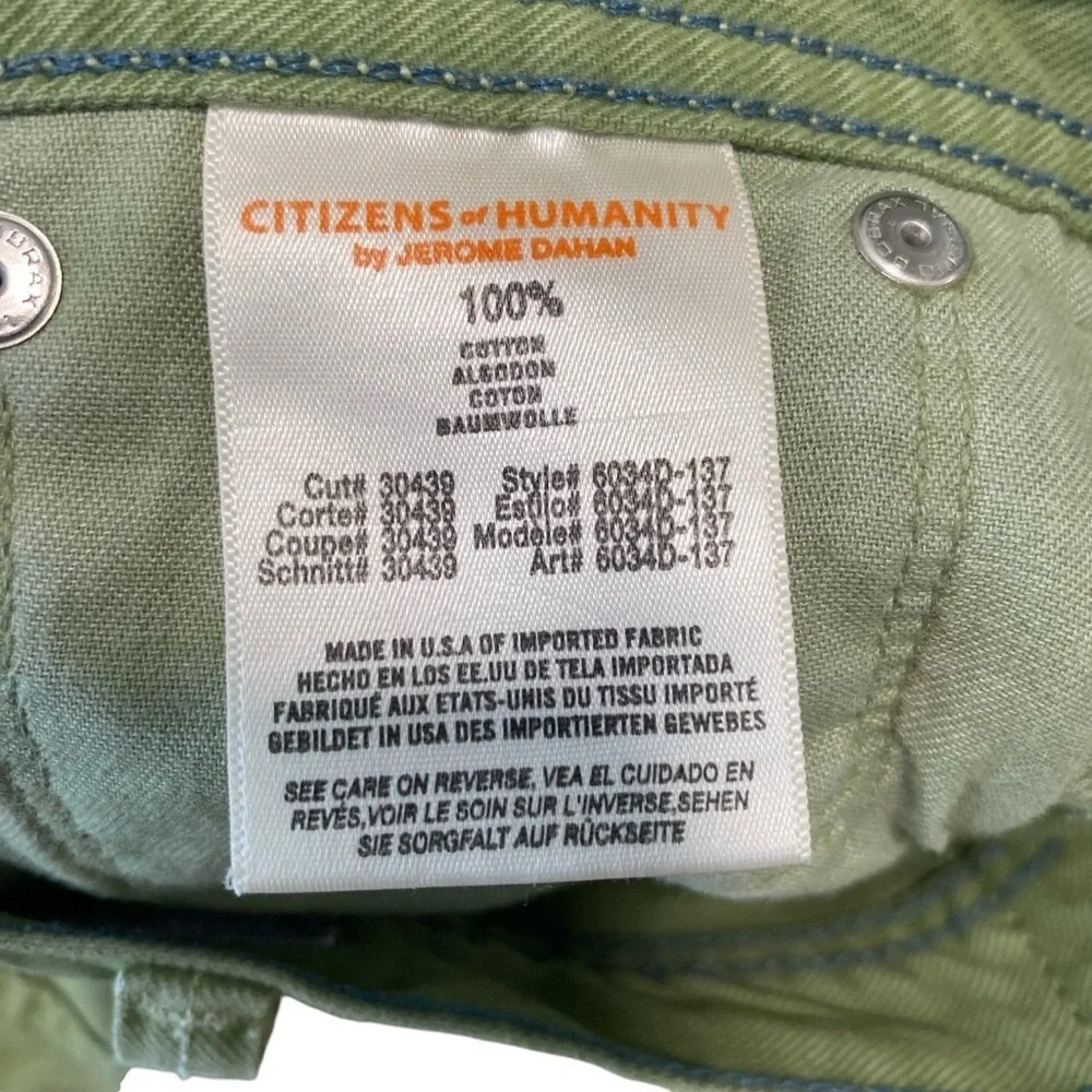 citizens of humanity - Core Straight leg Mom Jean in Pea Green - 33 -USA
